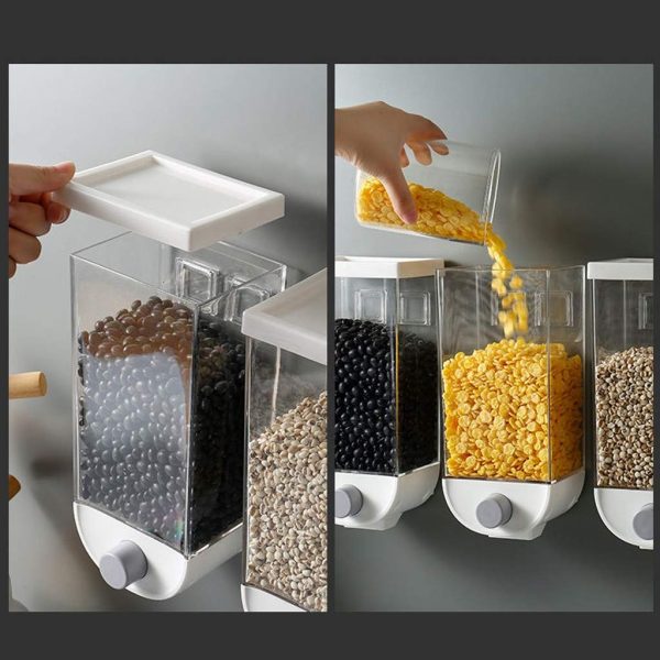 Wall-mounted Dry Food Dispensers For Organized Kitchens, Featuring Clear Containers -Random color | food storage box 1500 ml - Image 10