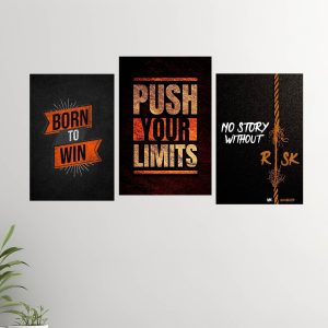 Set of 3 motivational wall art photo tile frames