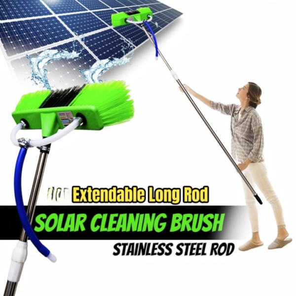 6ft Extendable  Steel Solar Panel Cleaning Brush with Water Flow System Long Reach Rod, Soft Bristle Head for Streak-Free, Efficient Solar Panel Maintenance | Solar Panel Cleaning Brush (Without Box) - Image 13