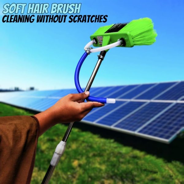 6ft Extendable  Steel Solar Panel Cleaning Brush with Water Flow System Long Reach Rod, Soft Bristle Head for Streak-Free, Efficient Solar Panel Maintenance | Solar Panel Cleaning Brush (Without Box) - Image 7