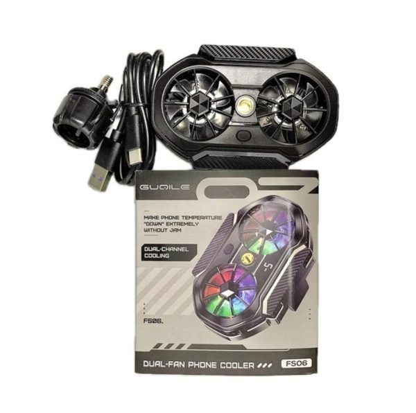 FS06 Semiconductor Cooling Mobile Phone Cooler Radiator Dual Fans Digital Display for Live Streaming with Universal Wheel - Image 2