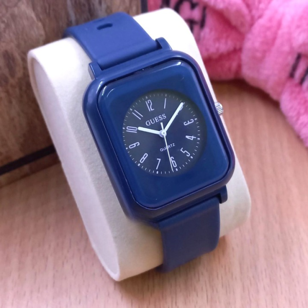 Silky Soft Strap Silicon Watch in Aesthetic Colors / Square Case Round Dial Watch Without Box (Random Color) - Image 12