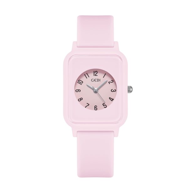 Silky Soft Strap Silicon Watch in Aesthetic Colors / Square Case Round Dial Watch Without Box (Random Color) - Image 14