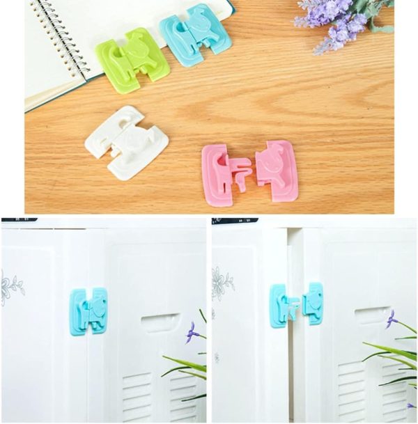 01 PCs Cute Dog Shape Cartoon Cabinet Door Child Safe Lock Refrigerator Toilet Baby Safety Tools | Refrigerator Lock | Lock For Cabinet - Random Color - Image 9