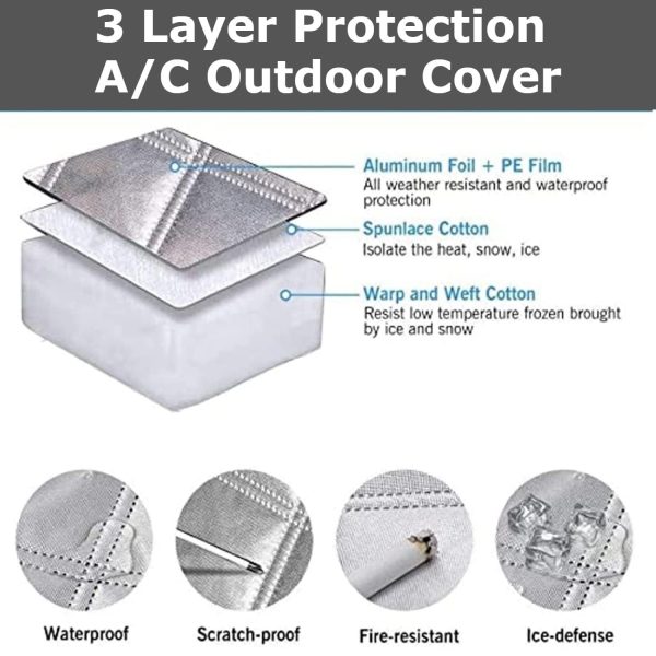 Ac Outdoor Unit Protector Heat Insulation Sunlight Shade Protector from Dust & Rain - AC Cover - Ac Outer Cover - Air Conditioner Cover - 36×16 - Image 3