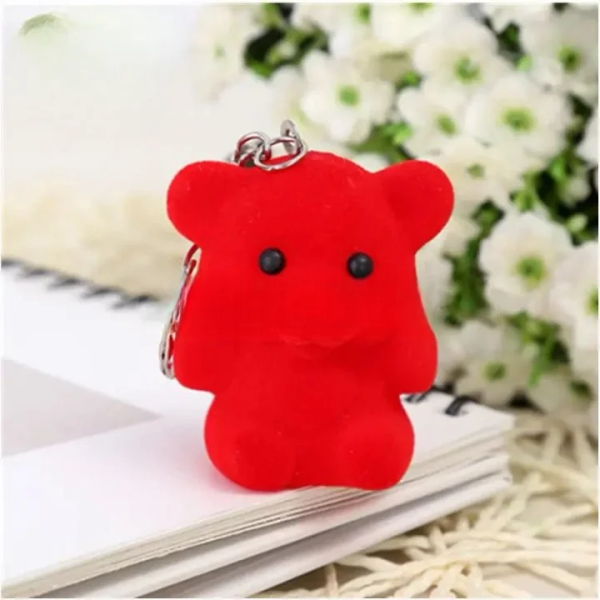 01 PCs Cute Key Chain Teddy Cherry | Small Red Bear Key Chain | Teddy Bear Key-Chain For Girls - Red Color Teddy Bear Keychain - Image 6