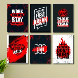 Set of 6 Wall Art Wooden Phototile Frames for Wall Decor