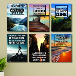 Set of 6 Wall Art Wooden Phototile Frames for Wall Decor