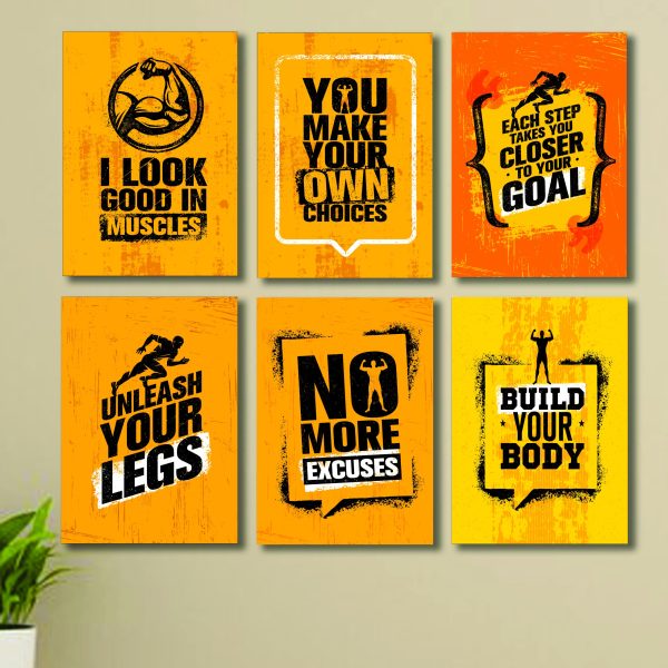 Set of 6 Wall Art Wooden Phototile Frames for Wall Decor