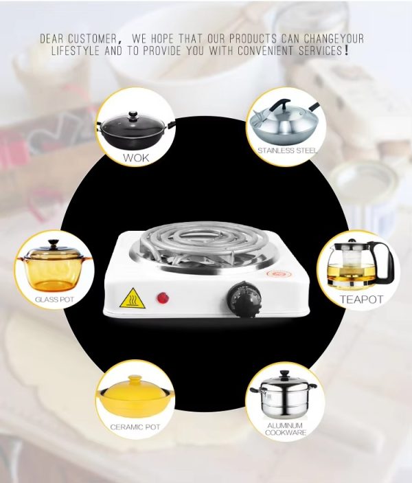 Electric Stove For Cooking - Hot Plate Heat Up In Just 2 mins - Easy to Clean -Metal Body (random color ) - Image 7