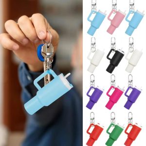Colorful Mini Stanley Tumbler Keychain – Cute Miniature Tumbler Charm for Handbags, Backpacks & Car Keys – Portable Stanley Cup Keychain Accessory -Random color | Key Chain | Stanley Keychain
