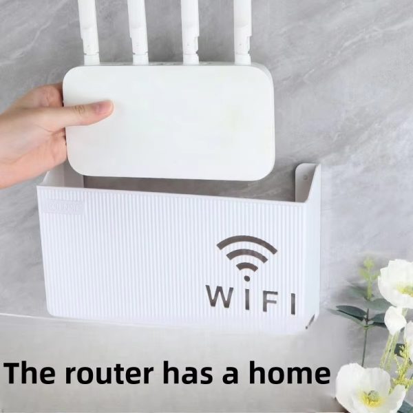 WiFi Router Shelf & Cable Organizer – Wall-Mount ABS Plastic Storage Box for Routers, Power Strips & Cables (Random Colors) - Image 2