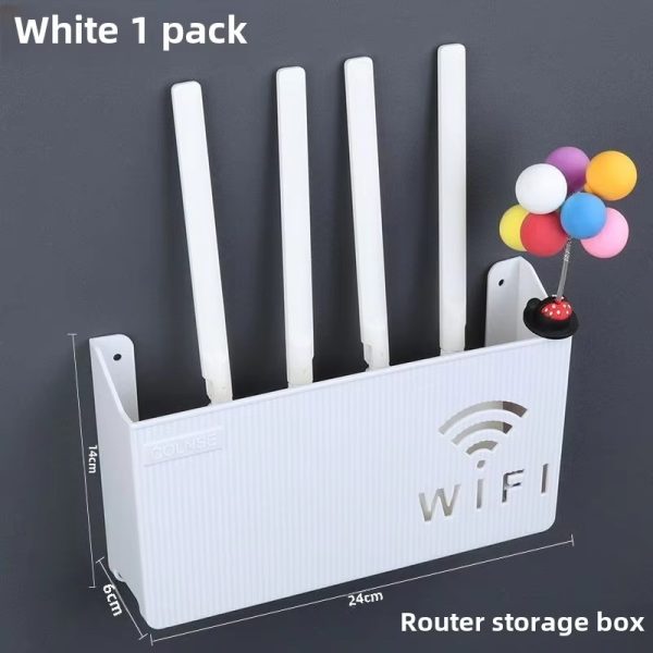 WiFi Router Shelf & Cable Organizer – Wall-Mount ABS Plastic Storage Box for Routers, Power Strips & Cables (Random Colors) - Image 4