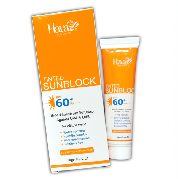 Haya Tinted Sunblock SPF 50 Broad Spectrum UV Protection with Natural Skin Tint, Lightweight & Non-Greasy Formula for All Skin Types write me description for this - Image 3