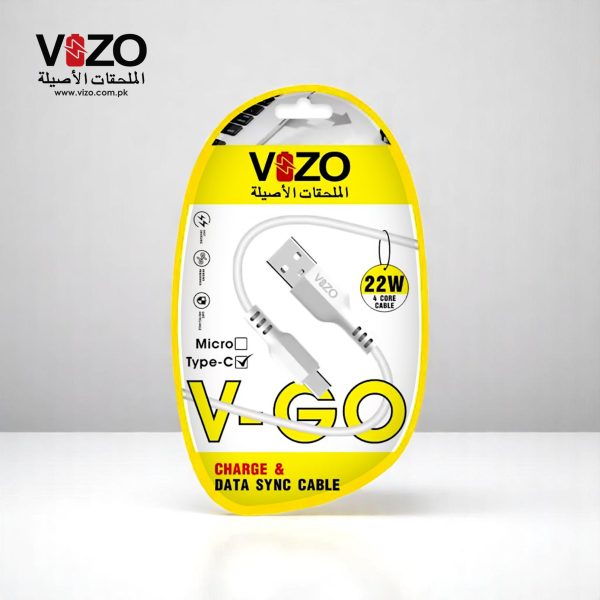 Vizo V-Go 22W Fast Charging Type-C Data Cable | Best Quality Type Fast Charging Cable | 22W Fast Charging Cable | Charging Pin - Charging Lead For Mobile Phone - Image 5