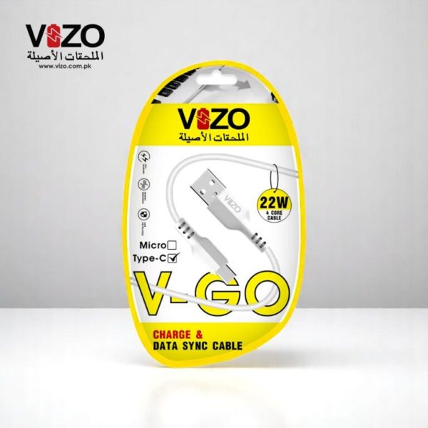 Vizo V-Go 22W Fast Charging Type-C Data Cable | Best Quality Type Fast Charging Cable | 22W Fast Charging Cable | Charging Pin - Charging Lead For Mobile Phone - Image 7