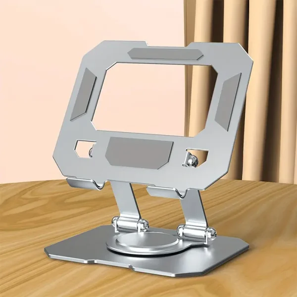 360° Rotating Metal Tablet & Mobile - Adjustable, Foldable, and Portable Desk Mount with Cooling Design for Phones, Tablets, and Small Devices, Device Cooling Stand | Stainless Steel Stand, Tablet Holder Stand - Random Color - Image 11