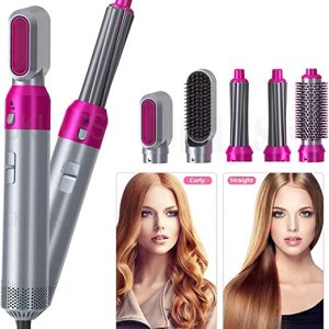 5 in 1 Electric Hair Dryer Brush | Blow Dryer Hair Comb Curling Wand Detachable Brush Kit Negative Ion Straightener Hair Curler ( random color)