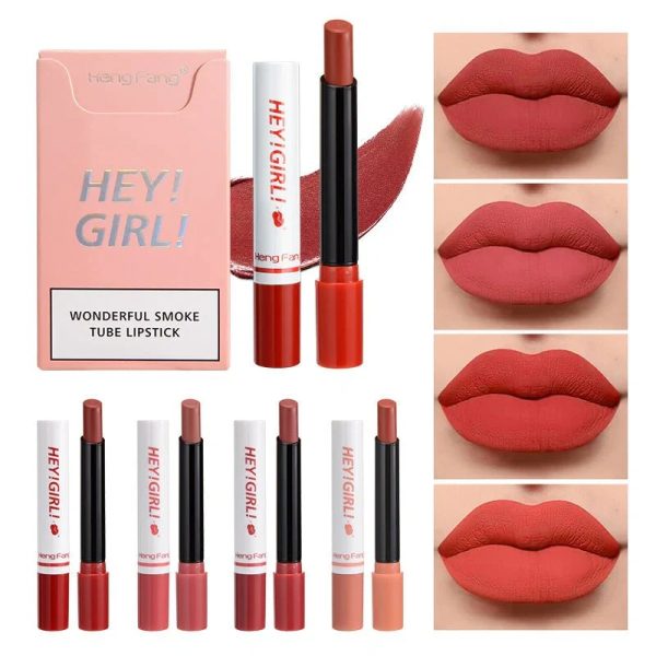 4-in-1 Trending Lipstick Set – Cigarette-Shaped Matte Lipsticks, Long-Lasting, Easy to Apply, Non-Sticky & Fade-Resistant Lip Gloss for Makeup Lovers - Image 6