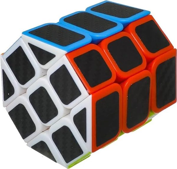 Jiehui Cube Octagonal Cylinder Magic Cube Puzzle IQ Brain 3x3 Barrel Spin Speed Cube Education Personalised Game Gift Toy (Multicolour) - Image 4