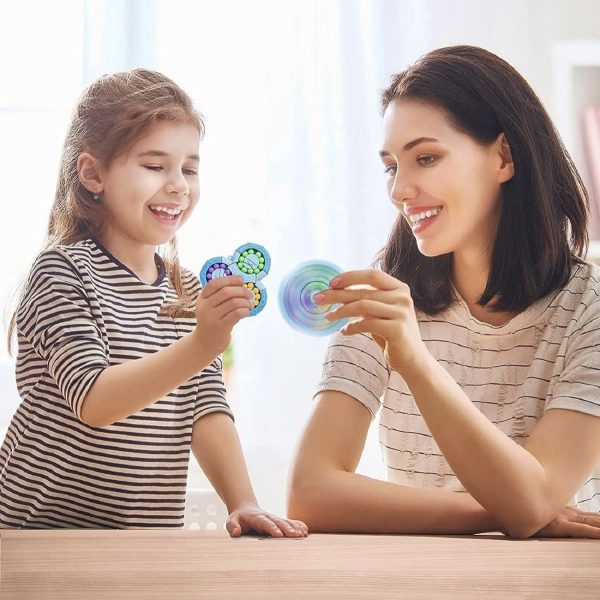 3-in-1 Fidget Spinner Magic Bean Rotating Cube Toy – Double Flip Triangle – Bath Toy – Brain Training Handheld Puzzle Toy – New – For Kids - Random Color - Image 3