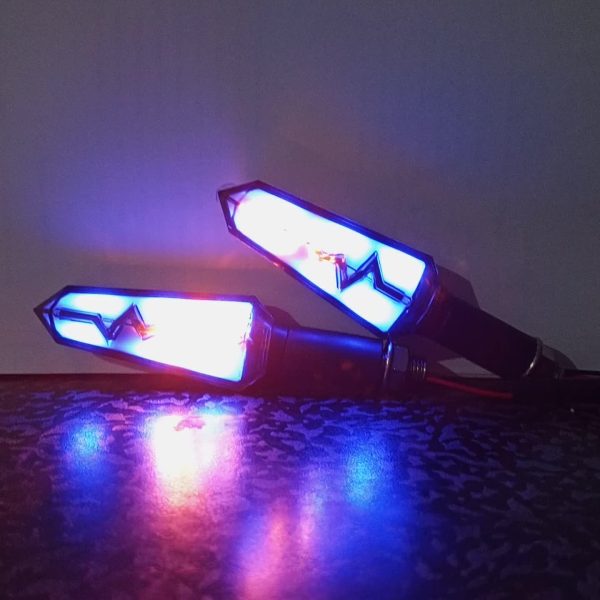 Bike Indicator HeartBeat Running Style With LAVA DRL Yellow-White/Yellow-Red/Yellow-Blue | Fancy Universal Indicator For Motorcycle | Heartbeat Indicator | Mini Fancy Indicator for Bike - Image 10