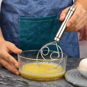Manual Non Stick Steel Flour Cream Mixer Beater | Dough Whisk Mixer, Kitchen Baking Blender Tool 