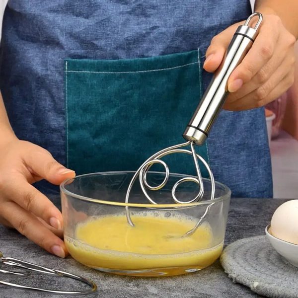1 Pcs Manual Non Stick Steel Flour Cream Mixer Beater | Dough Whisk Mixer, Kitchen Baking Blender Tool - Image 5