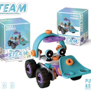 DIY Soft Rubber Building Puzzle Truck Toy Set for Kids – Creative 3D Assembly Construction Vehicle Toy with Flexible Pieces, Safe Educational STEM Learning Toy for Toddlers and Children - Random Color