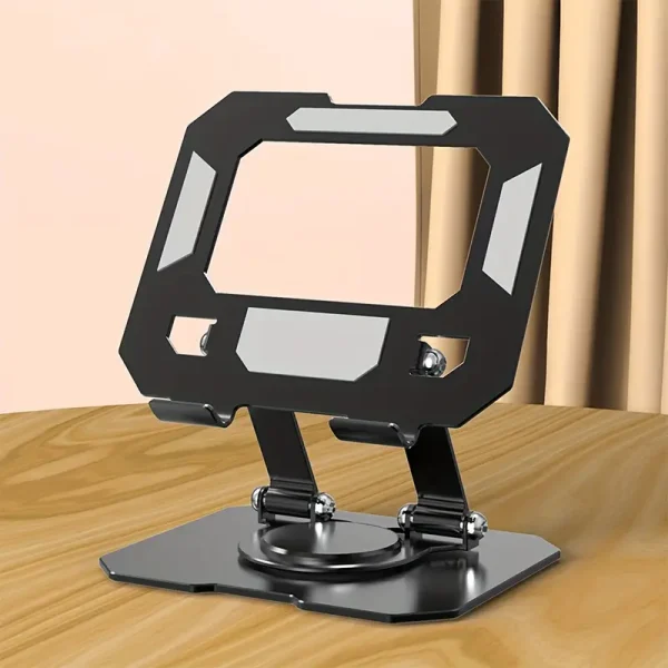 360° Rotating Metal Tablet & Mobile - Adjustable, Foldable, and Portable Desk Mount with Cooling Design for Phones, Tablets, and Small Devices, Device Cooling Stand | Stainless Steel Stand, Tablet Holder Stand - Random Color - Image 10