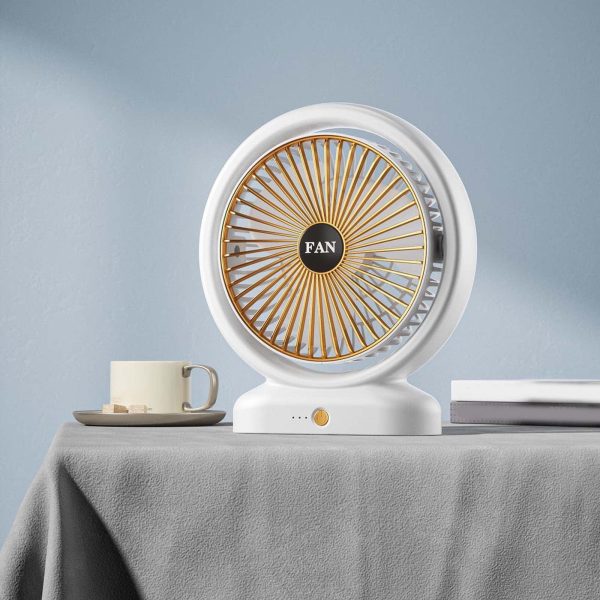 Desktop Fan Rechargeable, Mini Table Fan, Powerful Electric Fan with  Adjustable Wind Speeds, Portable USB Fan for Home Office and Outdoors | Three-Speed Mini Desktop Fan with Colorful LED Lights – USB & Battery Powered - Random Color  - Image 11