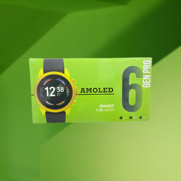 GEN PRO 6 AMOLED Smartwatch – Display with Dual Straps (Silicone + Golden Metal Strap) - Image 3