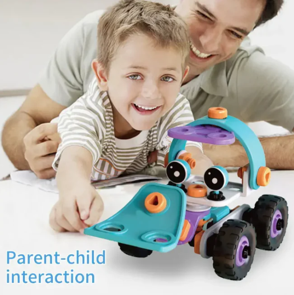 DIY Soft Rubber Building Puzzle Truck Toy Set for Kids – Creative 3D Assembly Construction Vehicle Toy with Flexible Pieces, Safe Educational STEM Learning Toy for Toddlers and Children - Random Color - Image 4