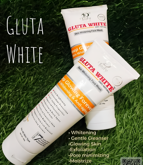 Gluta White Original Skin Whitening Face Wash – Brightening & Hydrating Daily Cleanser 100g - Image 2