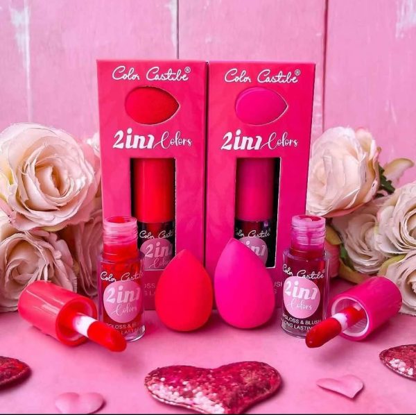 Moccallure Professio2 in 1 Makeup Deal – Color Castile Lip Gloss & Blush | Liquid Beauty Combo | Long-Lasting Radiance | Dual-Use Magicnal 18-Colors Lipstick Kit – Long-Lasting, Hydrating & Compact | Unisex Makeup Set (Copy) - Image 2