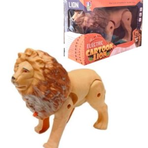 Battery Operated Lion with Light Sound & Walk, Funny Electric Lion Cartoon Toy, Forest Animal Wild Animal Toy