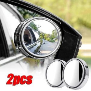 2pcs Round Blind Spot Mirrors – Wide-Angle Lens for Enhanced Rear and Side View Visibility – Convex Mirror for Cars, SUVs, and Trucks – Universal Fit Safety Accessory - Glass Material