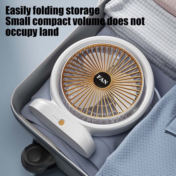 Desktop Fan Rechargeable, Mini Table Fan, Powerful Electric Fan with  Adjustable Wind Speeds, Portable USB Fan for Home Office and Outdoors | Three-Speed Mini Desktop Fan with Colorful LED Lights – USB & Battery Powered - Random Color  - Image 10