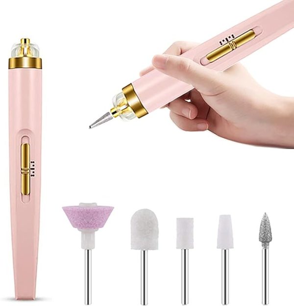 5 IN 1 Professional Manicure Nail | Salon Nail Finishing Touch | Nail Grinding, Burnishing Machine | Full Manicure and Pedicure Tool - Random Color - Image 7