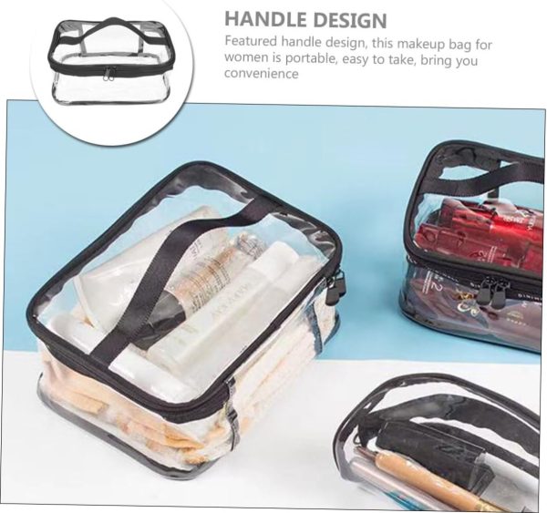 Clear Travel Makeup Bag – Waterproof, Portable, and Stylish Organizer for Cosmetics & Toiletries - Transparent Clear Cosmetic Bag, Portable Toiletry Bag, Zipper Organizer, Transparent Travel Makeup Pouch - Random Color - Image 5