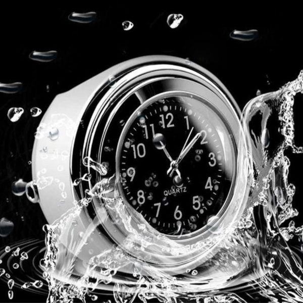 Universal Waterproof Chrome Motorcycle Handlebar Clock – Luminous Quartz Watch for Bikes | Stylish and Durable ( Silver) - Image 9