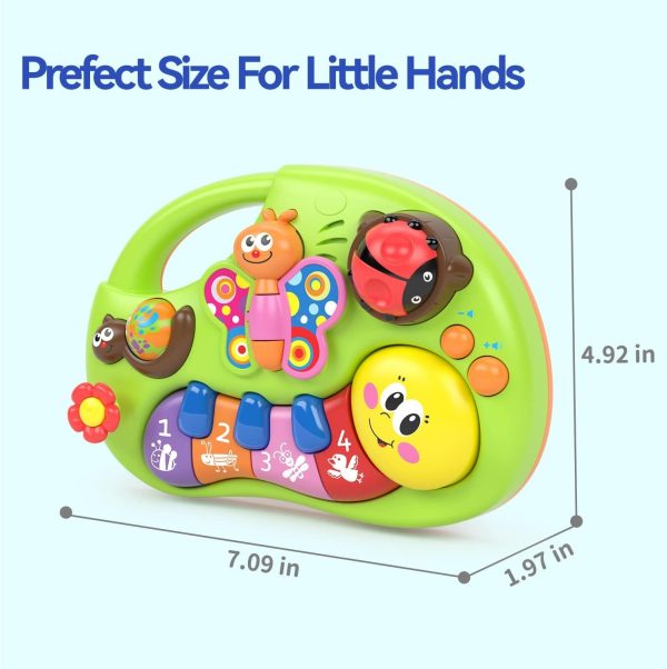 Smiley Piano For Baby - Baby Musical Keyboard Development Toys Newborn Interactive Early Education Piano Toy with Light Up and Music for 6 to 12 Months Infant & Toddler Boys and Girls - Random Color - Image 7