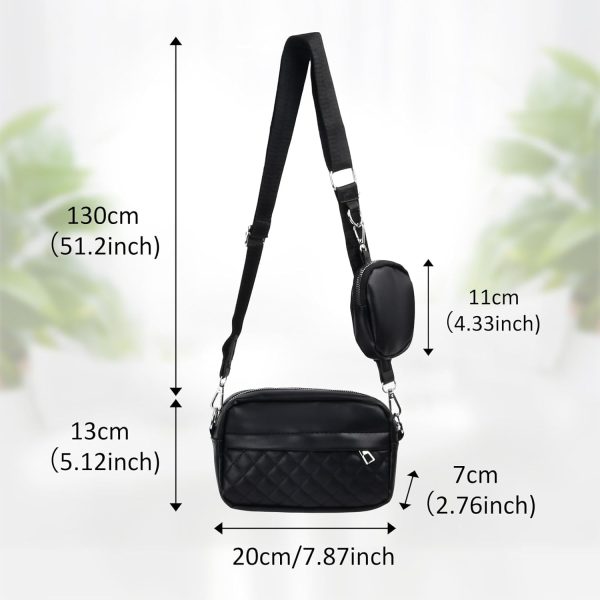 Stylish Girl's Convertible Crossbody Bag - Fashion Handbags for Ladies PU Leather Polyester Waterproof Shoulder Bags With Change Purse Trending Travel Crossbody Bag - 1 Pc, Black PU Leather - Image 11