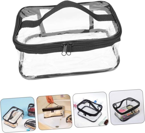 Clear Travel Makeup Bag – Waterproof, Portable, and Stylish Organizer for Cosmetics & Toiletries - Transparent Clear Cosmetic Bag, Portable Toiletry Bag, Zipper Organizer, Transparent Travel Makeup Pouch - Random Color - Image 7