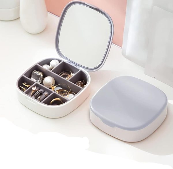 Small Jewellery Box, Jewellery Box, Portable Jewellery Box, Girls' Earrings, Cut Necklace Box, Can Be Placed in the Bag of the Bag at Home (Pink Or Silver Colors) (Random Colors) - Image 7