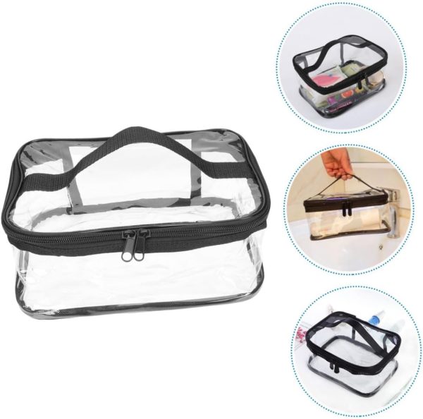 Clear Travel Makeup Bag – Waterproof, Portable, and Stylish Organizer for Cosmetics & Toiletries - Transparent Clear Cosmetic Bag, Portable Toiletry Bag, Zipper Organizer, Transparent Travel Makeup Pouch - Random Color - Image 6