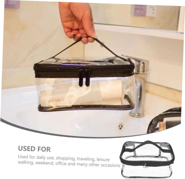 Clear Travel Makeup Bag – Waterproof, Portable, and Stylish Organizer for Cosmetics & Toiletries - Transparent Clear Cosmetic Bag, Portable Toiletry Bag, Zipper Organizer, Transparent Travel Makeup Pouch - Random Color - Image 4