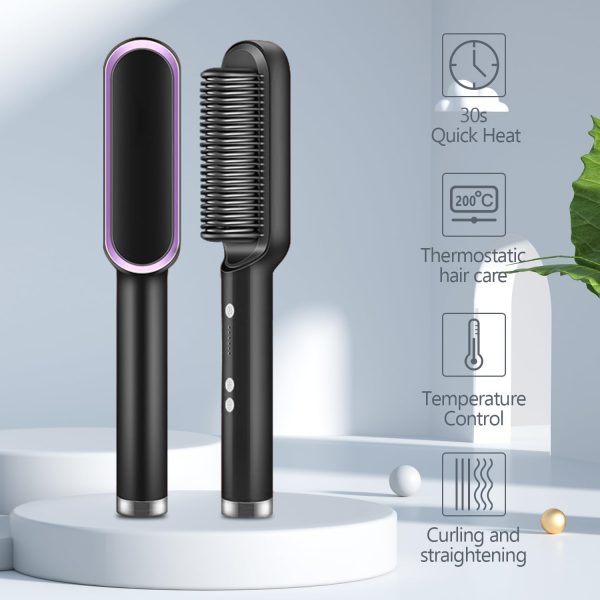 Multifunctional Hair Straightener Brush Heated Brushes Ceramic Anti-Scald Hair Straightening Hot Comb Hair Care Fast Heating - Image 3