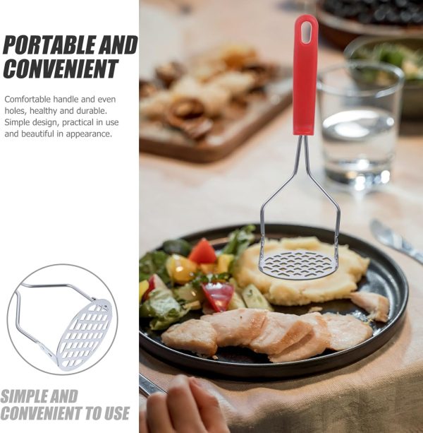 Potato Masher Stainless Steel Manual Kitchen Vegetable Ricer Fruit Banana Egg Crusher Tool - Random Color - Image 5