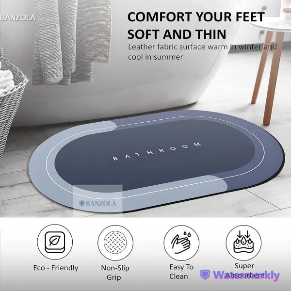 Nonslip Soft Rubber Bath Mat for Bathtub and Shower, Anti Slip Bacterial Anti Bacterial Machine Washable PVC Bath Mat for Bathroom Bathroom Written Mat (random color) - Image 7